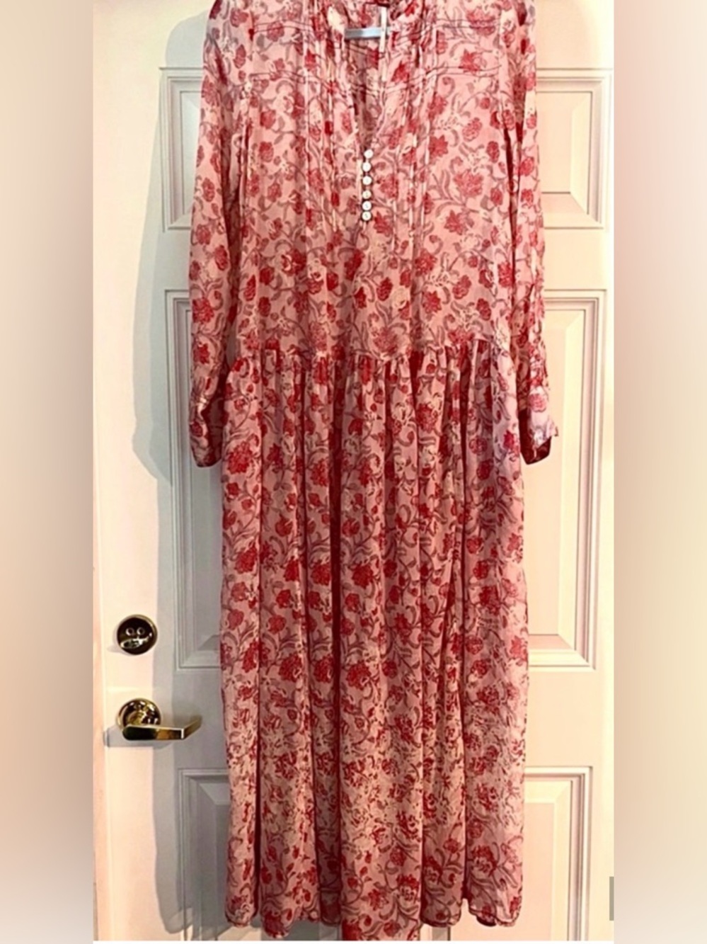 FREE PEOPLE See It Through Floral Maxi Dress  Size Small